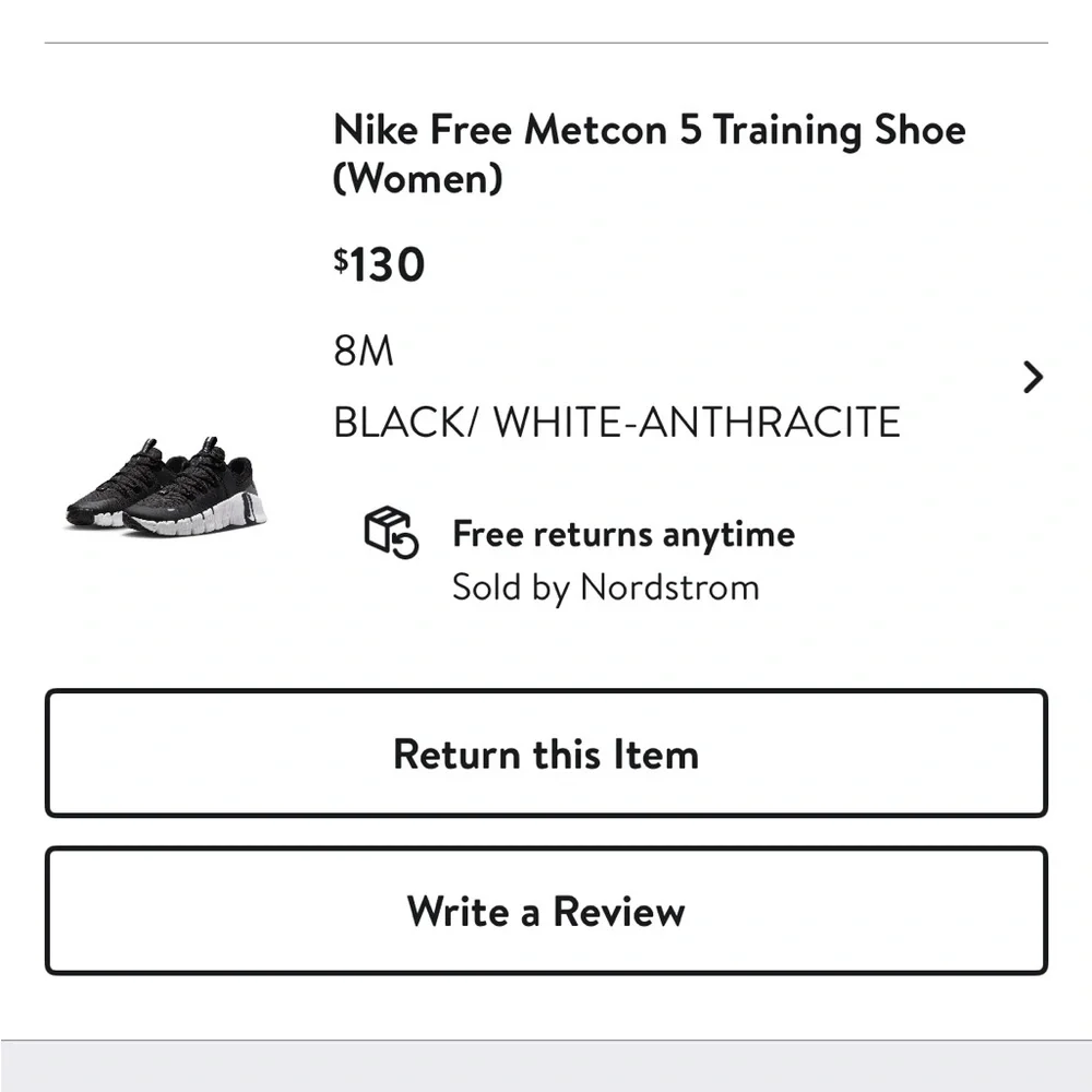 Nike Metcon 5 Black and White 8 - Picture 4 of 4